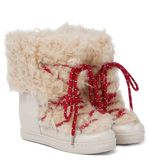 nowles boots replica|Nowles faux shearling and leather snow boots in white .